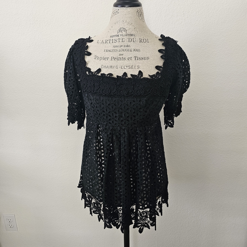 Moda International Black Lace Top